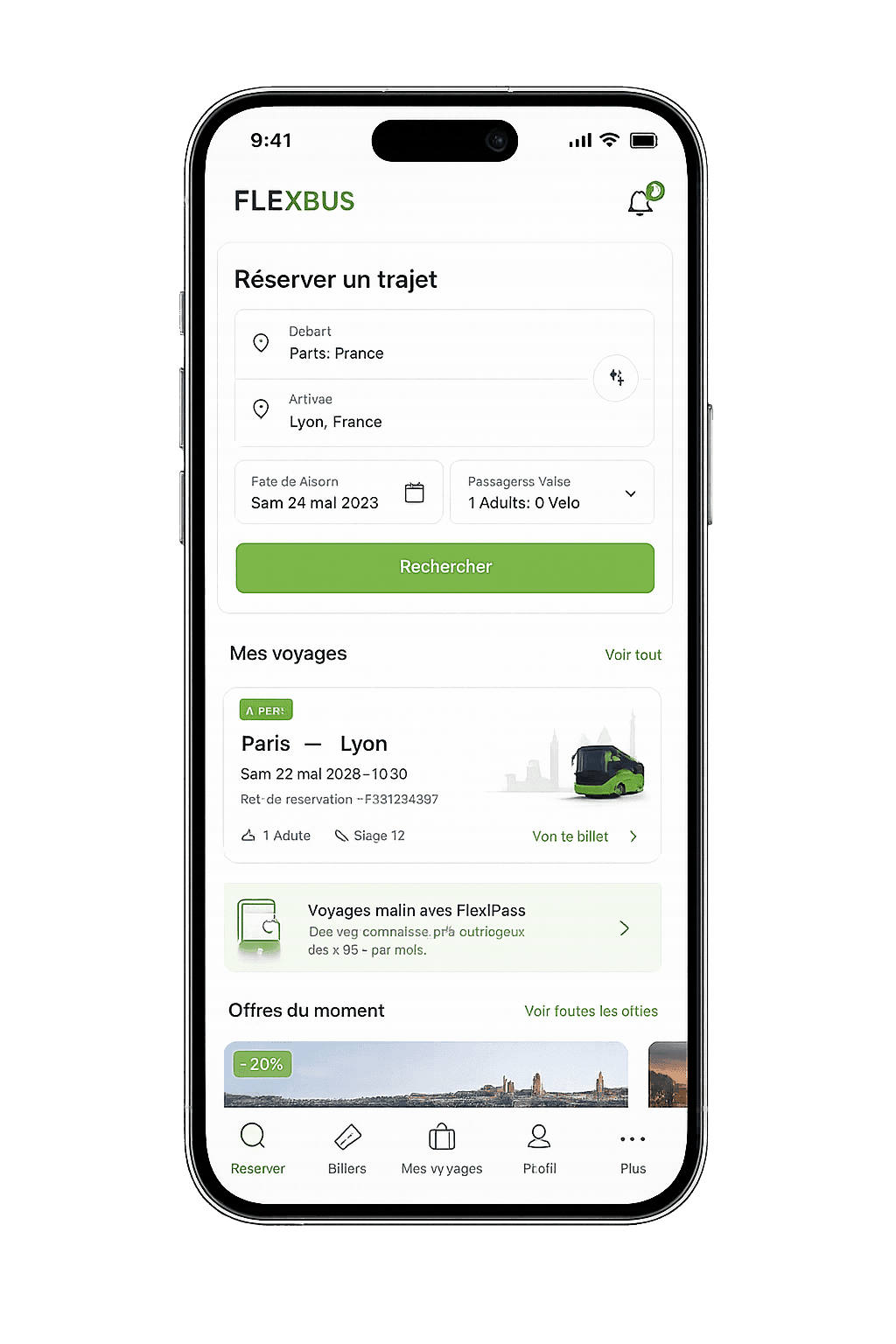FlixBus App Interface