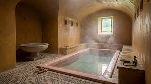 Luxurious Four-Bedroom House with Roman Stone Bath House